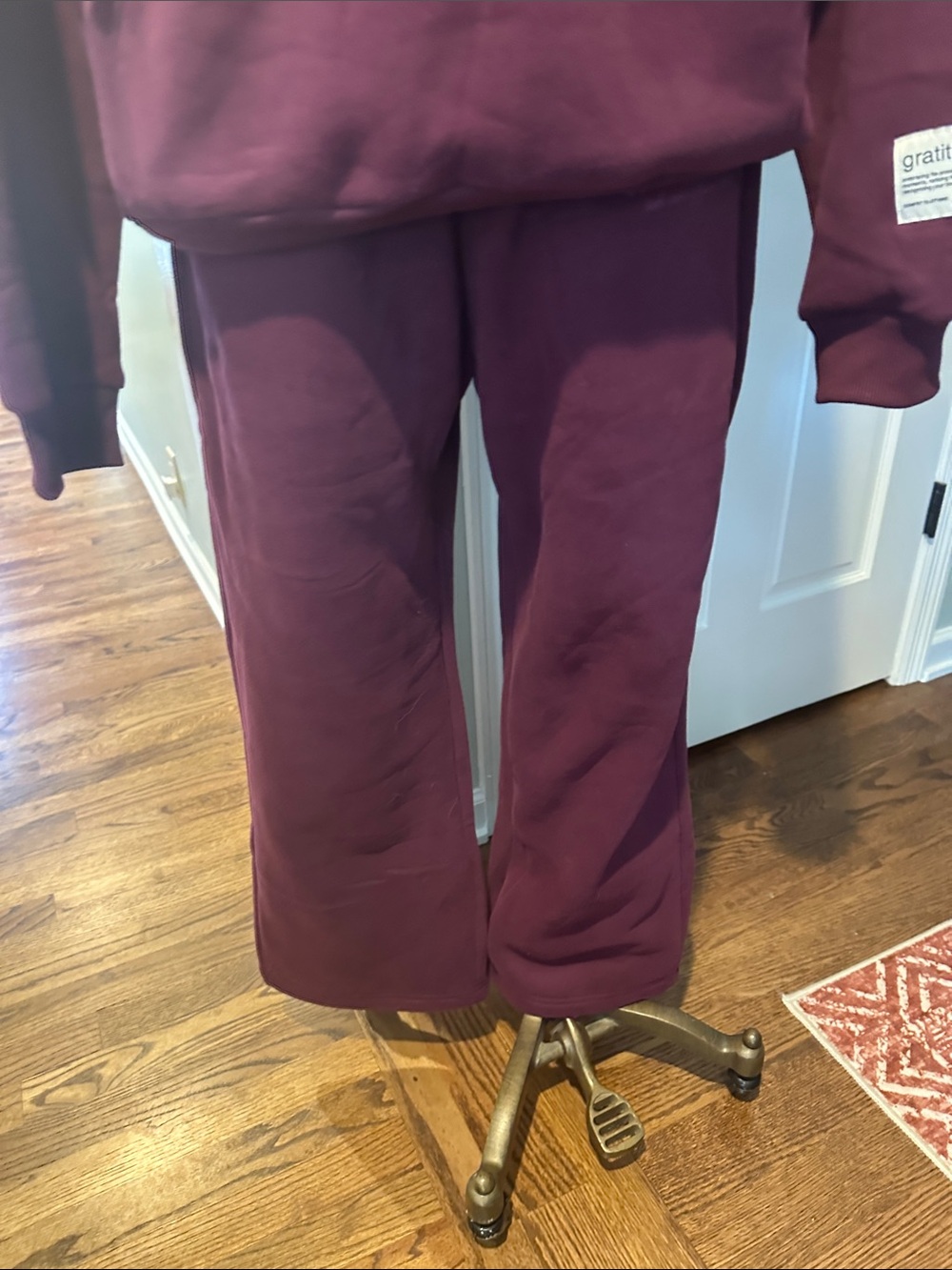NWOT Comfort Clothing plum Maroon Hoodie & Sweatpants Set Sz M unisex - Picture 4 of 13